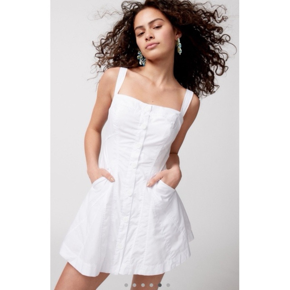 Urban Outfitters-White Button-Down Dress- Size Medium